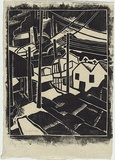 Artist: Weitzel, Frank. | Title: Slum Street. | Date: c.1929 | Technique: linocut, printed in black ink, from one block