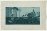 Artist: LONG, Sydney | Title: The Spirit of the plains | Date: 1919 | Technique: etching and aquatint, printed in teal ink with plate-tone, from one copper plate | Copyright: Reproduced with the kind permission of the Ophthalmic Research Institute of Australia