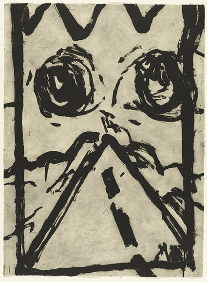 Artist: b'PARR, Mike' | Title: b'Opic Iland 6.' | Date: 1989 | Technique: b'lift-ground aquatint, printed in black ink, from one copper plate' Artist: b'PARR, Mike' | Title: b'Opic Iland 6.' | Date: 1989 | Technique: b'lift-ground aquatint, printed in black ink, from one copper plate'