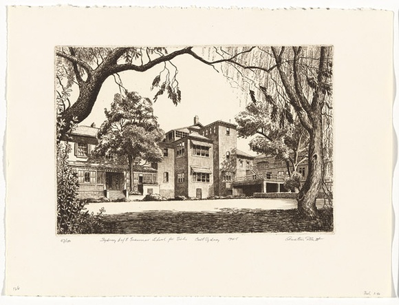 Artist: b'PLATT, Austin' | Title: b'Sydney C of E Grammar School for Girls, East Sydney' | Date: 1945 | Technique: b'etching, printed in black ink, from one plate' Artist: b'PLATT, Austin' | Title: b'Sydney C of E Grammar School for Girls, East Sydney' | Date: 1945 | Technique: b'etching, printed in black ink, from one plate'