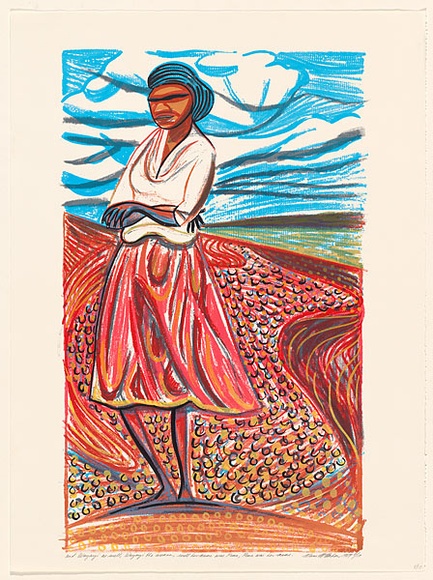 Artist: b'McMahon, Marie.' | Title: b'Her name was Pima, Pima was her name' | Date: 1988 | Technique: b'screenprint, printed in colour, from multiple stencils' | Copyright: b'\xc2\xa9 Marie McMahon. Licensed by VISCOPY, Australia' Artist: b'McMahon, Marie.' | Title: b'Her name was Pima, Pima was her name' | Date: 1988 | Technique: b'screenprint, printed in colour, from multiple stencils' | Copyright: b'\xc2\xa9 Marie McMahon. Licensed by VISCOPY, Australia'