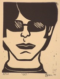 Artist: Green, Jillian. | Title: Go! | Date: 2000, October | Technique: linocut, printed in black ink, from one block