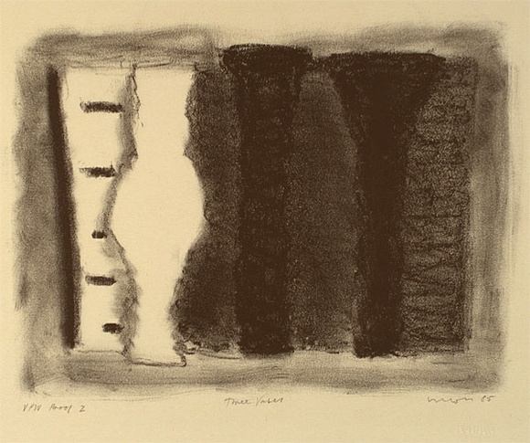 Artist: b'Lincoln, Kevin.' | Title: b'Three Vases' | Date: 1985 | Technique: b'lithograph, printed in black ink, from one stone' Artist: b'Lincoln, Kevin.' | Title: b'Three Vases' | Date: 1985 | Technique: b'lithograph, printed in black ink, from one stone'