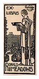 Artist: b'Waller, Christian.' | Title: b'Bookplate: Ronald Meadows' | Date: c.1932 | Technique: b'linocut, printed in black ink, from one block'