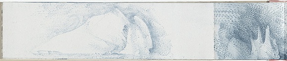 Artist: b'SCHMEISSER, Jorg' | Title: b'My first little book from the voyage to the ice on the Aurora Australis.' | Date: 1999 | Technique: b'engraving, printed in blue ink, from multiple polycarbonate sheets;  watercolour, gouache and pencil' | Copyright: b'\xc2\xa9 J\xc3\xb6rg Schmeisser'