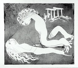 Artist: b'BOYD, Arthur' | Title: b'Myrrhine and Kinesias. Variant of no. 16.' | Date: (1970) | Technique: b'etching and aquatint, printed in black ink, from one plate' | Copyright: b'Reproduced with permission of Bundanon Trust'
