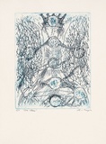 Artist: MEYER, Bill | Title: Etz chaim | Date: 1990 | Technique: etching, printed in blue and black ink, from one zinc plate; a la poupee and plate-tone | Copyright: © Bill Meyer
