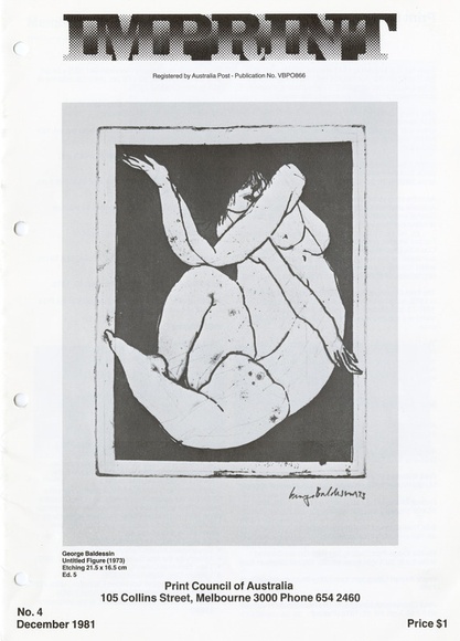 Artist: b'PRINT COUNCIL OF AUSTRALIA' | Title: b'Periodical | Imprint. Melbourne: Print Council of Australia, vol. 16, no. 4, 1981' | Date: 1981 Artist: b'PRINT COUNCIL OF AUSTRALIA' | Title: b'Periodical | Imprint. Melbourne: Print Council of Australia, vol. 16, no. 4, 1981' | Date: 1981