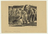 Artist: Groblicka, Lidia. | Title: Workers | Date: 1956-57 | Technique: woodcut, printed in black ink, from one block