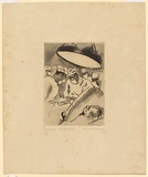 Artist: Kahan, Louis. | Title: (Operation in theatre) | Date: 1947 | Technique: aquatint, printed in black ink with plate-tone, from one  plate with brush and ink | Copyright: © Louis Kahan. Licensed by VISCOPY, Australia