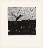 Artist: Gilbert, Kevin. | Title: Wahlo: Total law | Date: 1967 | Technique: linocut, printed in black ink, from one block