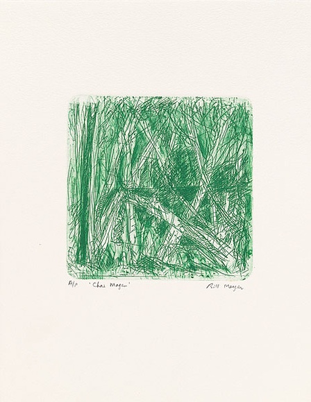 Artist: MEYER, Bill | Title: Chai magen | Date: 1992 | Technique: etching, printed in veridian ink, from one plate; a la poupée | Copyright: © Bill Meyer