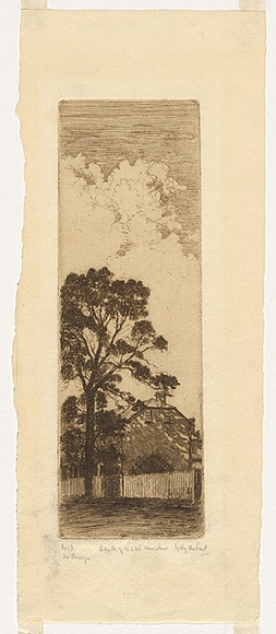 Artist: URE SMITH, Sydney | Title: Bank of New South Wales, Windsor | Date: 1920 | Technique: etching, printed in black ink, from one plate