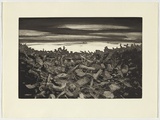 Artist: SELLBACH, Udo | Title: Untitled [landscape with junk] | Technique: etching, printed in warm black ink, from one plate