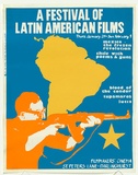 Artist: MACKINOLTY, Chips | Title: A festival of Latin American films | Date: 1976 | Technique: screenprint, printed in colour, from three stencils