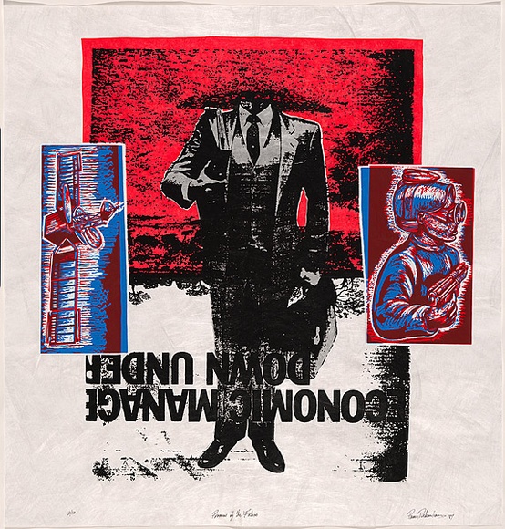 Artist: b'Debenham, Pam.' | Title: b'Promise of the future.' | Date: 1987 | Technique: b'screenprint, printed in colour, from multiple stencils' Artist: b'Debenham, Pam.' | Title: b'Promise of the future.' | Date: 1987 | Technique: b'screenprint, printed in colour, from multiple stencils'