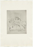 Artist: BOYD, Arthur | Title: (Figures on a bed with a spider and a tea cup) (variant II). | Date: 1970 | Technique: etching, printed in black ink, from one plate | Copyright: Reproduced with permission of Bundanon Trust