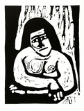 Artist: b'LAWTON, Tina' | Title: b'Number 8' | Date: 1962 | Technique: b'linocut, printed in black ink, from one block'