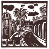 Artist: Lindsay, Cameron. | Title: Upper Esplanade (St. Kilda) | Date: 1995, September | Technique: linoblock, printed in black ink, from one block