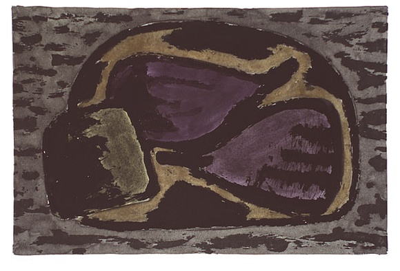 Artist: b'Lincoln, Kevin.' | Title: b'Black figs' | Date: 1987 | Technique: b'etching, printed in black ink, from one plate; hand-coloured' Artist: b'Lincoln, Kevin.' | Title: b'Black figs' | Date: 1987 | Technique: b'etching, printed in black ink, from one plate; hand-coloured'