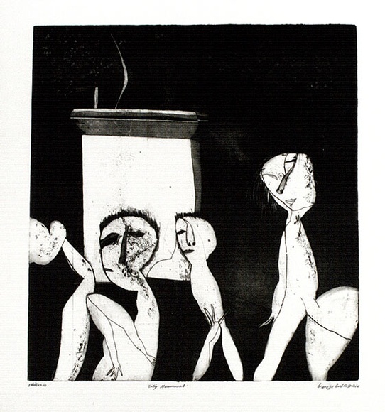 Artist: b'BALDESSIN, George' | Title: b'City monument.' | Date: 1966 | Technique: b'etching and aquatint, printed in black ink, from one plate' Artist: b'BALDESSIN, George' | Title: b'City monument.' | Date: 1966 | Technique: b'etching and aquatint, printed in black ink, from one plate'