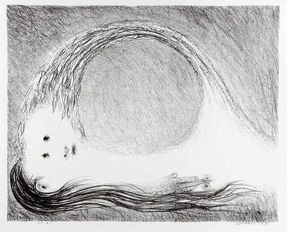 Artist: b'BOYD, Arthur' | Title: b'St Francis lying down in the wilderness.' | Date: (1965) | Technique: b'lithograph, printed in black ink, from one plate' Artist: b'BOYD, Arthur' | Title: b'St Francis lying down in the wilderness.' | Date: (1965) | Technique: b'lithograph, printed in black ink, from one plate'