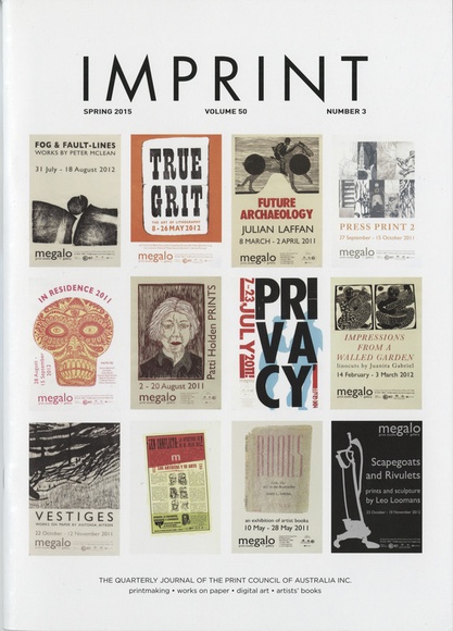 Artist: b'PRINT COUNCIL OF AUSTRALIA' | Title: b'Periodical | Imprint. Melbourne: Print Council of Australia, vol. 50, no.3, 2015.' | Date: 2015 Artist: b'PRINT COUNCIL OF AUSTRALIA' | Title: b'Periodical | Imprint. Melbourne: Print Council of Australia, vol. 50, no.3, 2015.' | Date: 2015