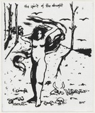 Artist: WORSTEAD, Paul | Title: The spirit of the drought | Date: 1991 | Technique: screenprint, printed in black ink, from one stencil | Copyright: This work appears on screen courtesy of the artist