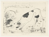 Artist: McIntosh, Alison. | Title: Awaiting release - Calici | Date: 1996, December | Technique: etching, printed in black ink, from one plate