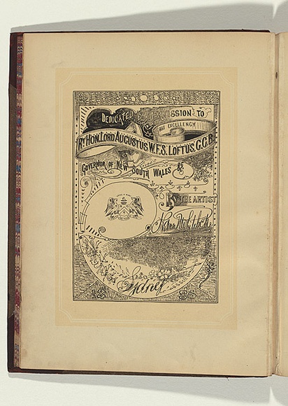 Artist: b'Whitelocke, Nelson P.' | Title: b'Dedicated by permission to His Excellency Rt. Hon. Lord Augustus W.F.S. Loftus, G.C.B.' | Date: 1885 | Technique: b'lithograph, printed in colour, from two stones' Artist: b'Whitelocke, Nelson P.' | Title: b'Dedicated by permission to His Excellency Rt. Hon. Lord Augustus W.F.S. Loftus, G.C.B.' | Date: 1885 | Technique: b'lithograph, printed in colour, from two stones'