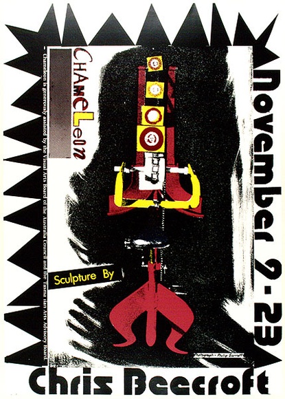 Artist: b'Williamson, John' | Title: b'Sculpture by Chris Beecroft' | Date: 1985 | Technique: b'screenprint, printed in colour, from five stencils' Artist: b'Williamson, John' | Title: b'Sculpture by Chris Beecroft' | Date: 1985 | Technique: b'screenprint, printed in colour, from five stencils'