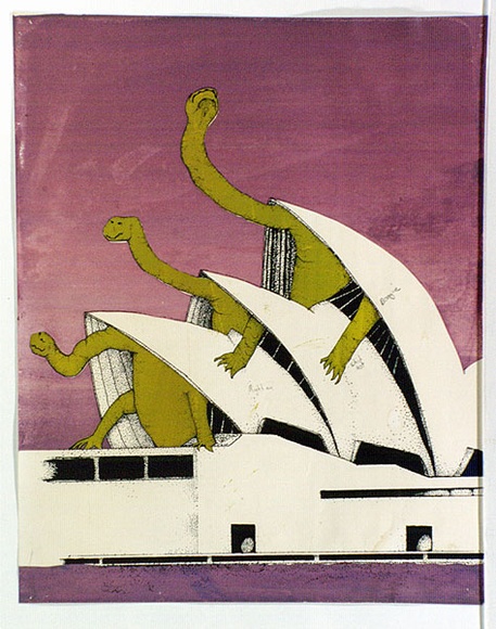 Artist: b'EARTHWORKS POSTER COLLECTIVE' | Title: b'Tortoise house' | Date: 1976 | Technique: b'screenprint, printed in colour, from three stencils' Artist: b'EARTHWORKS POSTER COLLECTIVE' | Title: b'Tortoise house' | Date: 1976 | Technique: b'screenprint, printed in colour, from three stencils'