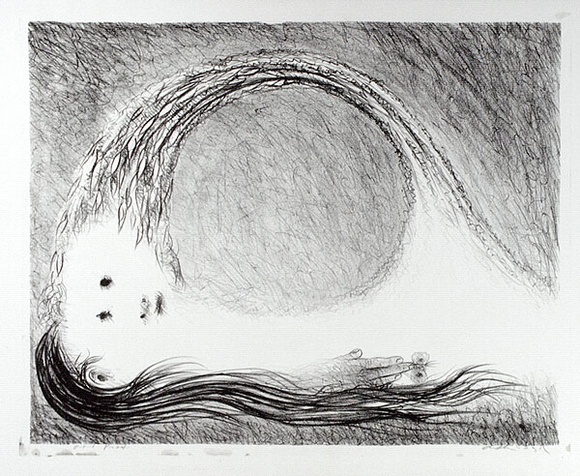 Artist: b'BOYD, Arthur' | Title: b'St Francis lying down in the wilderness.' | Date: (1965) | Technique: b'lithograph, printed in black ink, from one plate' | Copyright: b'Reproduced with permission of Bundanon Trust' Artist: b'BOYD, Arthur' | Title: b'St Francis lying down in the wilderness.' | Date: (1965) | Technique: b'lithograph, printed in black ink, from one plate' | Copyright: b'Reproduced with permission of Bundanon Trust'