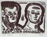 Artist: Francis, David. | Title: Two friends | Date: 1984 | Technique: lithograph, printed in black ink, from one stone