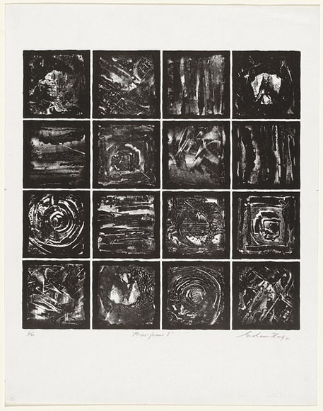 Artist: b'King, Grahame.' | Title: b'Microform I' | Date: 1971 | Technique: b'lithograph, printed in black ink, from one stone [or plate]'