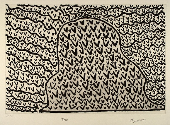 Artist: b'Ngarraija, Tommy May.' | Title: b'Tnu' | Date: 1995, November | Technique: b'sugar-lift aquatint, printed in black ink, from one plate' Artist: b'Ngarraija, Tommy May.' | Title: b'Tnu' | Date: 1995, November | Technique: b'sugar-lift aquatint, printed in black ink, from one plate'