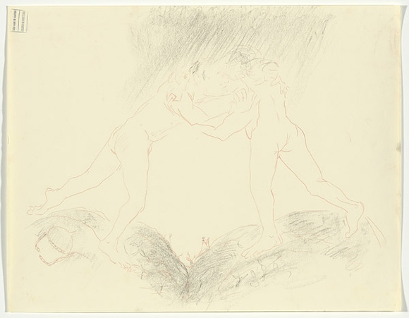 Artist: b'BOYD, Arthur' | Title: b'Two figures wrestling.' | Date: 1960-70 | Technique: b'transfer drawing' | Copyright: b'Reproduced with permission of Bundanon Trust' Artist: b'BOYD, Arthur' | Title: b'Two figures wrestling.' | Date: 1960-70 | Technique: b'transfer drawing' | Copyright: b'Reproduced with permission of Bundanon Trust'