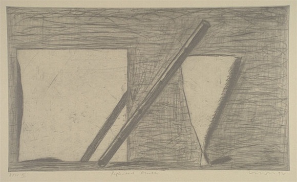 Artist: Lincoln, Kevin. | Title: Reflected flute | Date: 1992 | Technique: etching, printed in grey ink, from one plate
