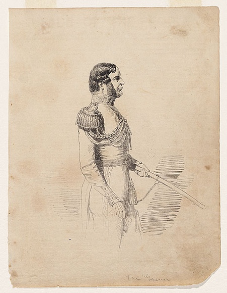 Artist: b'Nicholas, William.' | Title: b'The Governor (Sir Charles Augustus Fitzroy).' | Date: 1847 | Technique: b'pen-lithograph, printed in black ink, from one zinc plate' Artist: b'Nicholas, William.' | Title: b'The Governor (Sir Charles Augustus Fitzroy).' | Date: 1847 | Technique: b'pen-lithograph, printed in black ink, from one zinc plate'