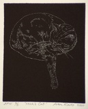 Artist: b'Rado, Ann.' | Title: bMick's cat | Date: 2000 | Technique: b'wood engraving, relief printed in black ink, from one block'