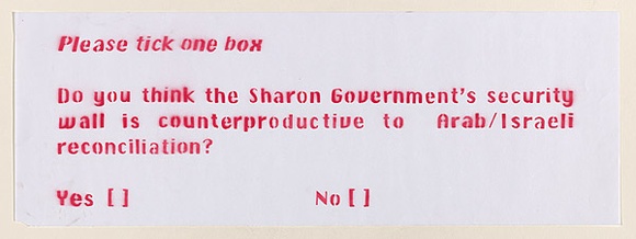 Artist: b'Azlan.' | Title: b'Likud.' | Date: 2003 | Technique: b'stencil, printed in red ink, from one stencil'