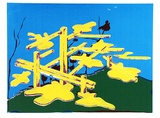 Artist: b'COLEING, Tony' | Title: bIdea for 'to do with blue' sculpture [3]. | Date: 1975 | Technique: b'screenprint, printed in colour, from multiple stencils'