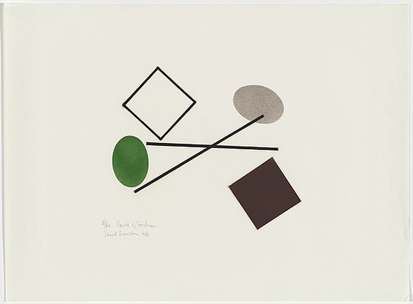 Artist: b'Boddy, Michael.' | Title: b'Parts of Fortune.' | Date: 1981, June | Technique: b'airbrush stencil, printed in colour, from multiple paper stencils' | Copyright: b'\xc2\xa9 Janet Dawson. Licensed by VISCOPY, Australia'