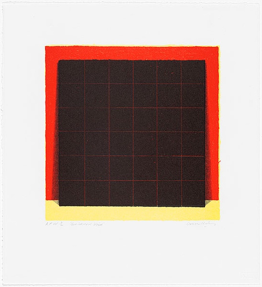 Artist: b'Hickey, Dale.' | Title: b'Gridded void' | Date: 1993 | Technique: b'lithograph, printed in colour, from three stones' Artist: b'Hickey, Dale.' | Title: b'Gridded void' | Date: 1993 | Technique: b'lithograph, printed in colour, from three stones'