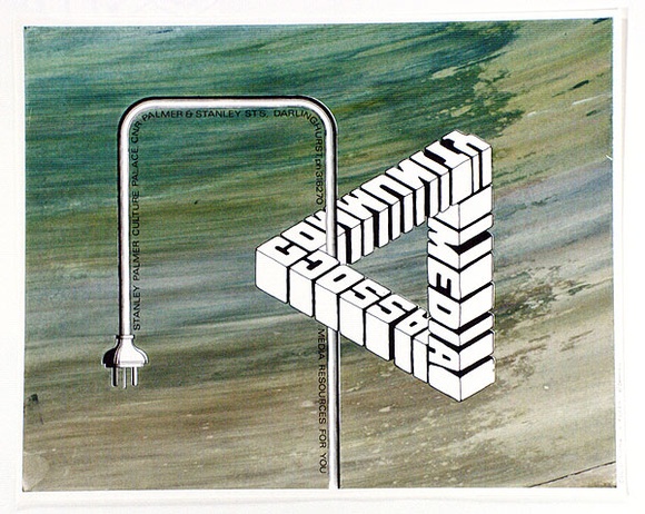 Artist: bO'Donnell, Kerry. | Title: b'Community Media Assoc' | Technique: b'screenprint, printed in colour, from multiple stencils'