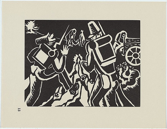 Artist: b'Shipp, Naomi.' | Title: b'Trampling the flag.' | Date: 1954 | Technique: b'linocut, printed in black ink, from one block'