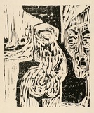 Artist: LAWTON, Tina | Title: not titled | Date: c.1963 | Technique: linocut, printed in black ink, from one block