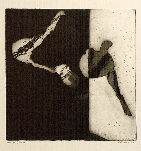 Artist: b'BALDESSIN, George' | Title: b'Weightlessness.' | Date: 1964 | Technique: b'etching and aquatint, printed in black ink, from one plate' Artist: b'BALDESSIN, George' | Title: b'Weightlessness.' | Date: 1964 | Technique: b'etching and aquatint, printed in black ink, from one plate'