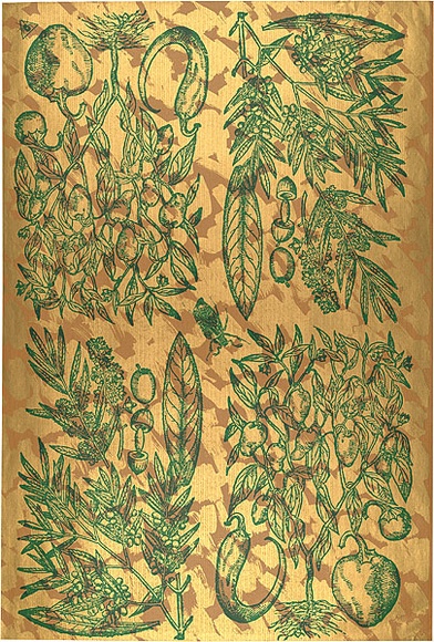 Artist: b'REDBACK GRAPHIX' | Title: b'Wrapping paper: Gold' | Date: 1986 | Technique: b'screenprint, printed in colour, from three stencils' Artist: b'REDBACK GRAPHIX' | Title: b'Wrapping paper: Gold' | Date: 1986 | Technique: b'screenprint, printed in colour, from three stencils'