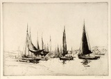 Artist: b'Long, Sydney.' | Title: b'Fishing boats, Kings Lynn' | Date: (1919) | Technique: b'line-etching, printed in warm black ink, from one copper plate' | Copyright: b'Reproduced with the kind permission of the Ophthalmic Research Institute of Australia'